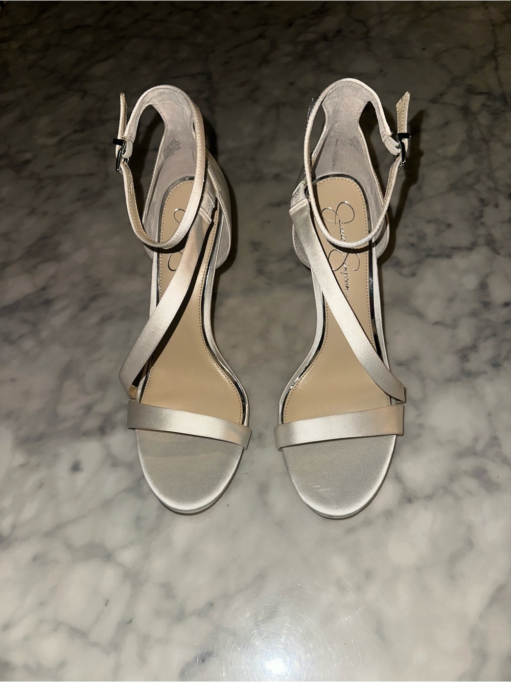Jessica Simpson Women's Ankle-Strap wedding Heeled Sandals Ivory size 12 - Picture 2 of 6